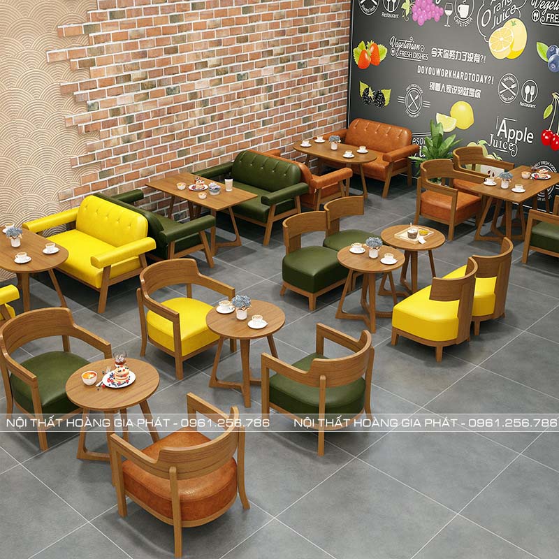 Sofa Băng Cafe + 2 Ghế Đơn Mã HG-CF17